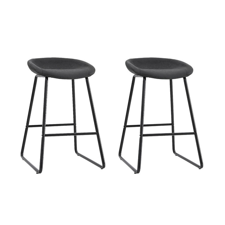 Roman (Set of 2) Bar Stools 65cm - Black - Homecoze