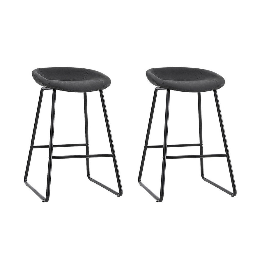 Roman (Set of 2) Bar Stools 65cm - Black - Homecoze