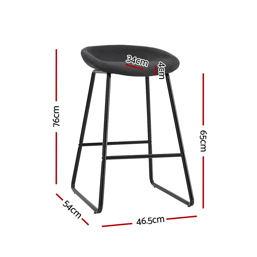 Roman (Set of 4) Bar Stools 65cm - Black - Homecoze