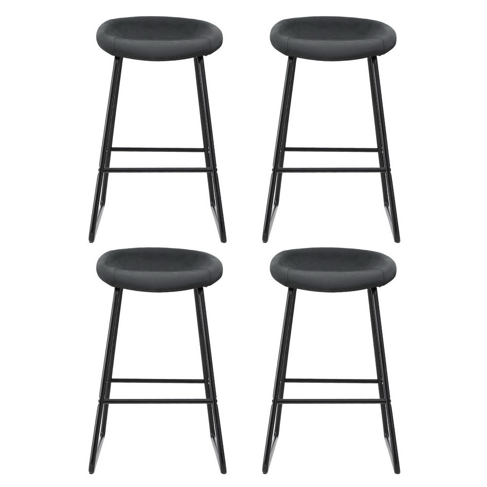 Roman (Set of 4) Bar Stools 65cm - Black - Homecoze