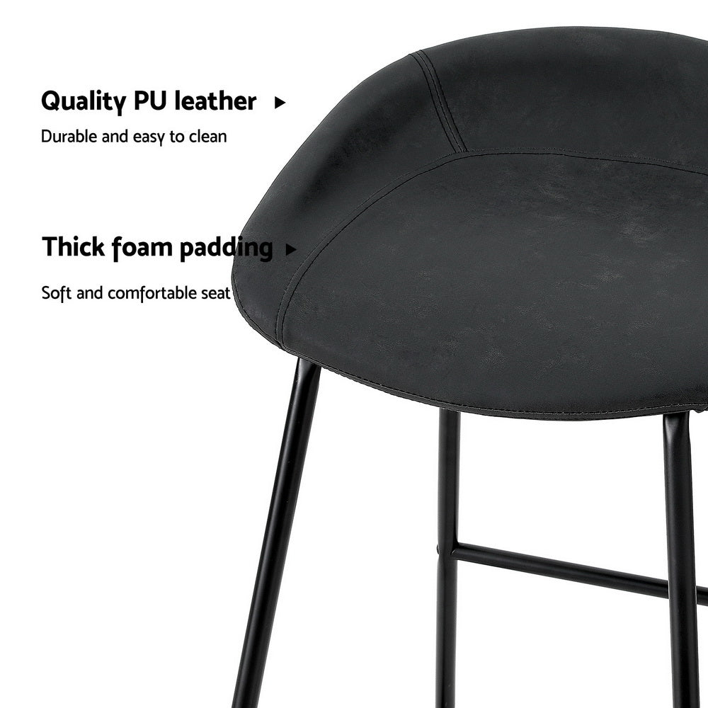 Roman (Set of 4) Bar Stools 65cm - Black - Homecoze