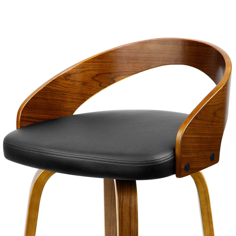 Robin (Set of 4) Walnut Bar Stools 65cm - Brown - Homecoze