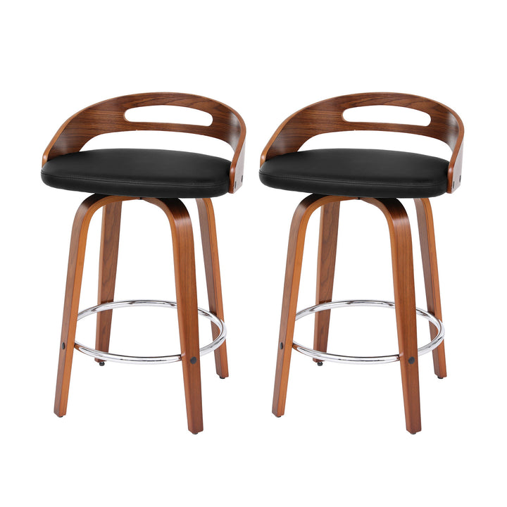 Cedar (Set of 2) Bar Stools 64cm - Black & Brown