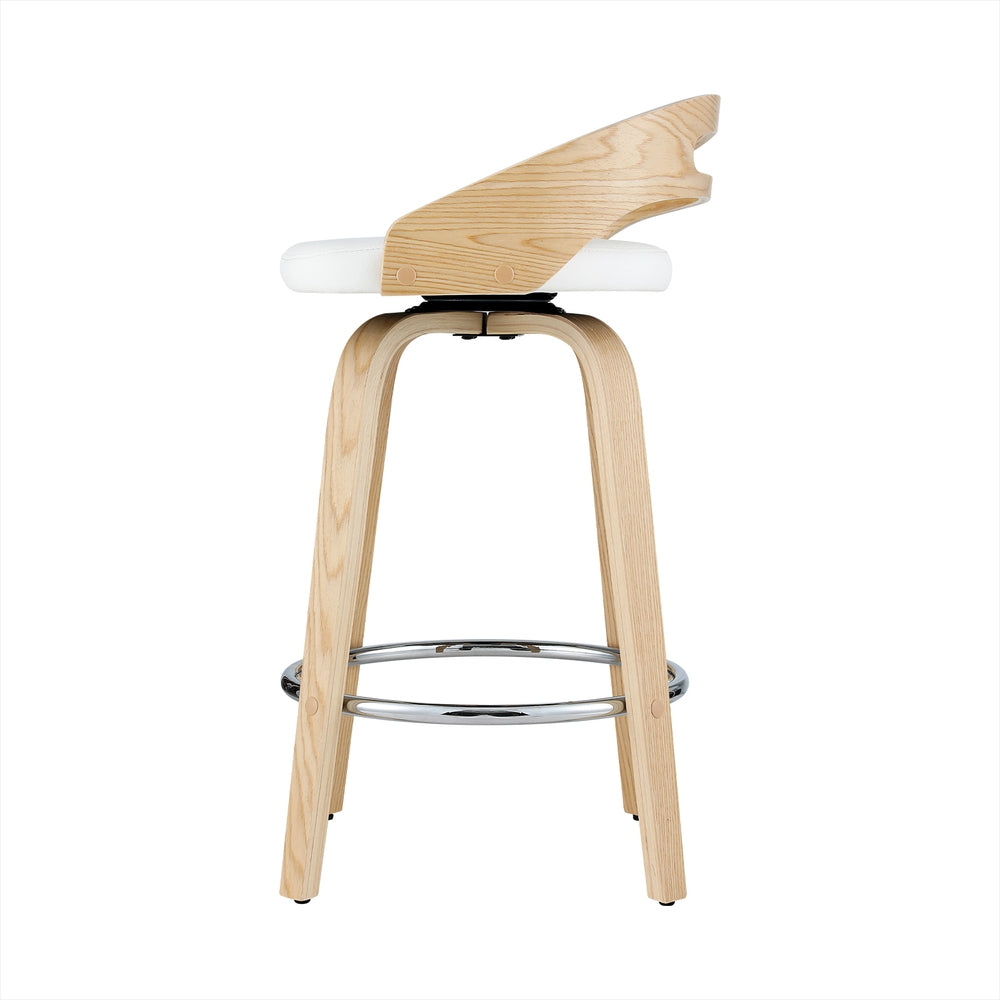 Cedar (Set of 2) Bar Stools 64cm - White & Oak - Homecoze