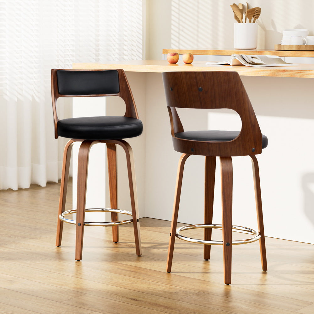Hayden (Set of 2) Bar Stools 65cm - Brown - Homecoze