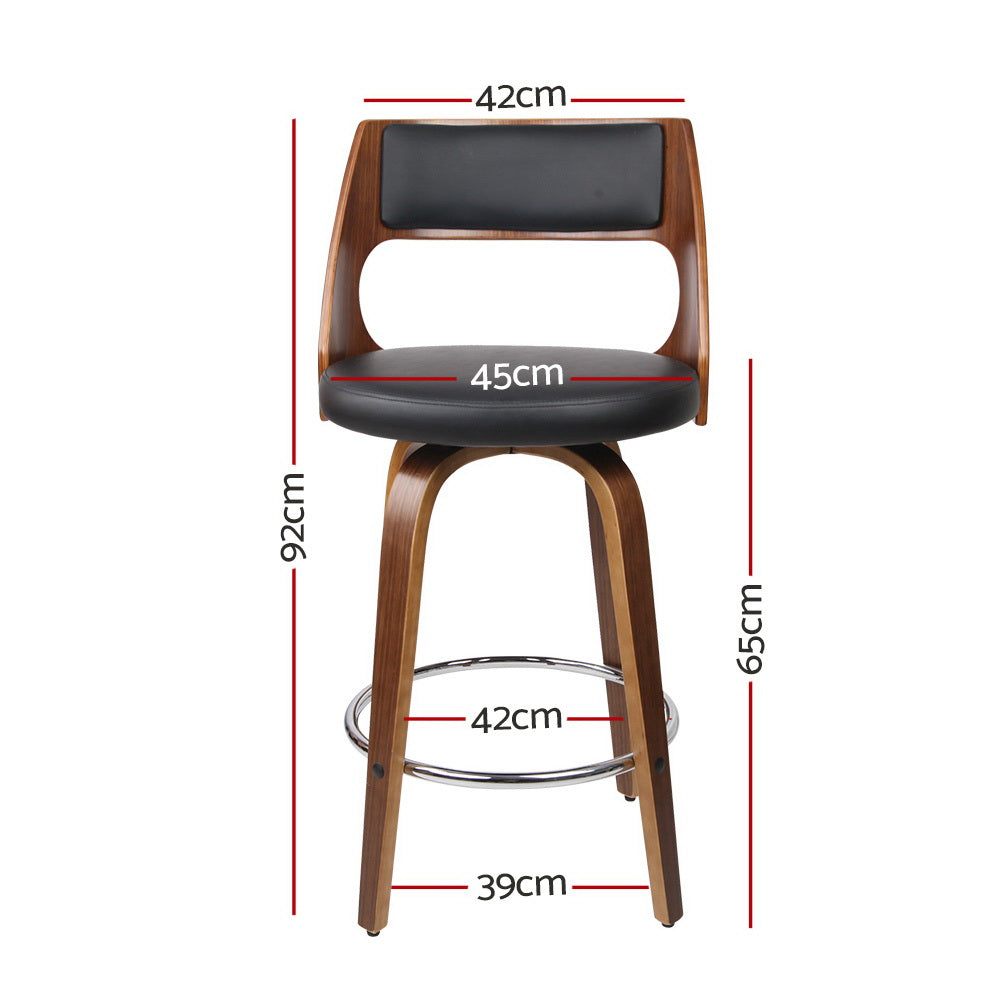 Hayden (Set of 2) Bar Stools 65cm - Brown - Homecoze