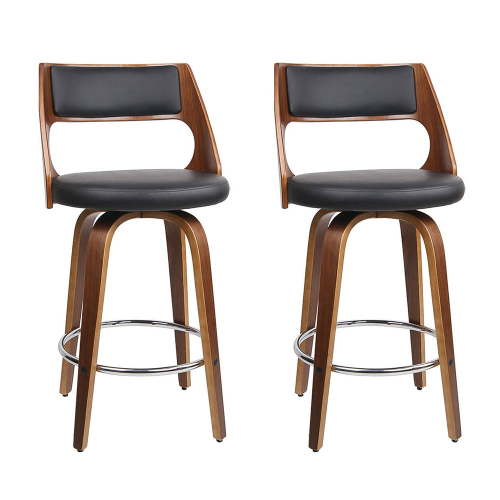 Hayden (Set of 2) Bar Stools 65cm - Brown - Homecoze