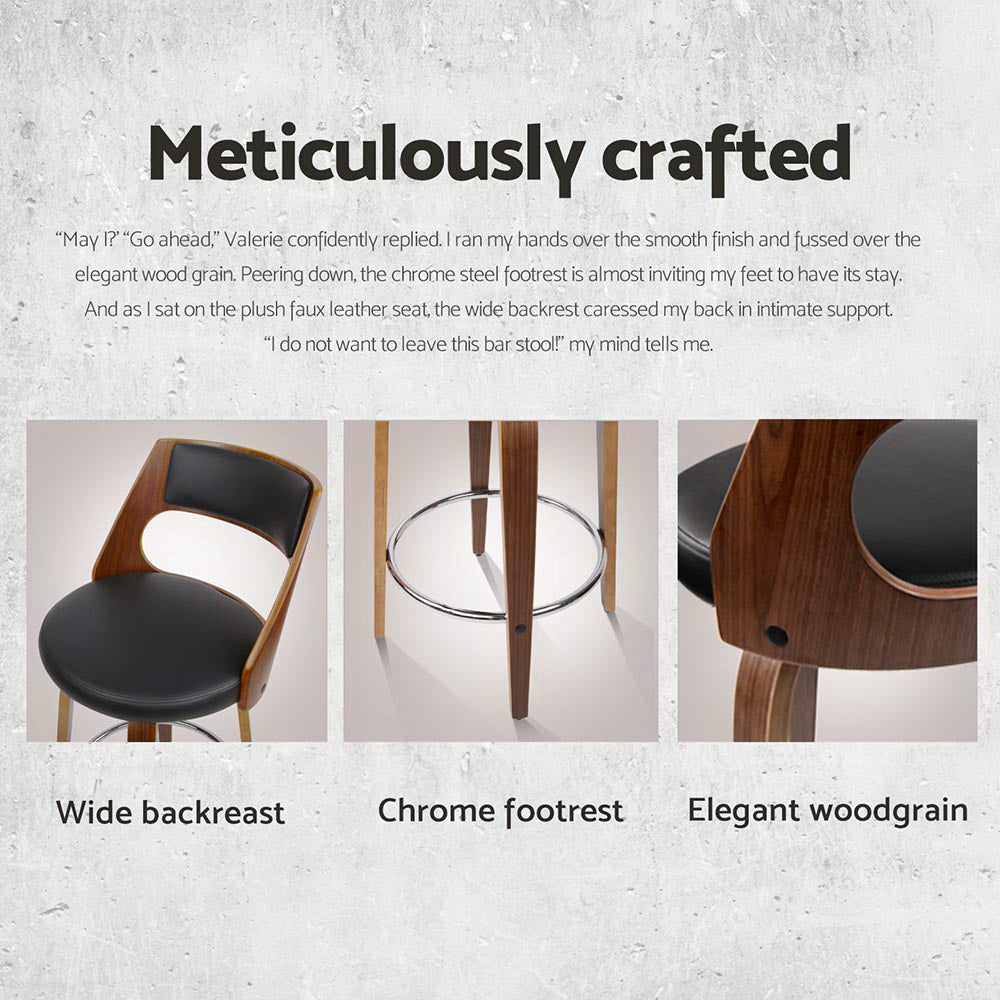 Hayden (Set of 4) Bar Stools 65cm - Brown - Homecoze