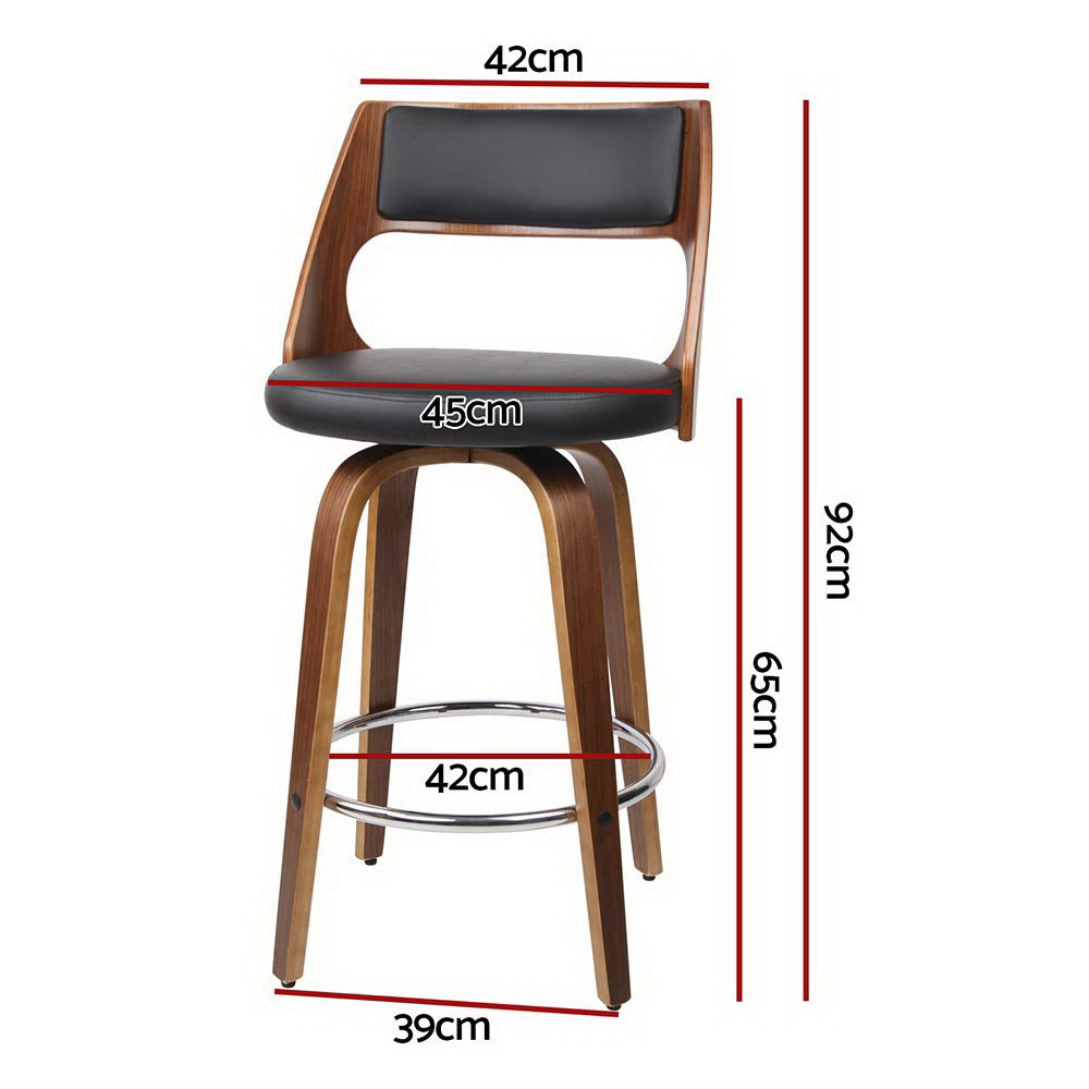 Hayden (Set of 2) Bar Stools 65cm - Brown