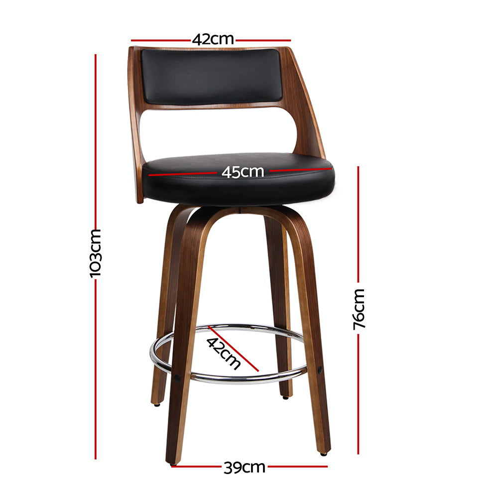 Rowan (Set of 2) Bar Stools 76cm - Brown - Homecoze