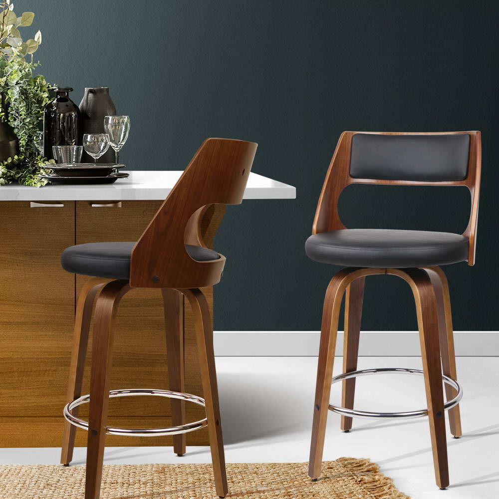 Rowan (Set of 2) Bar Stools 76cm - Brown - Homecoze