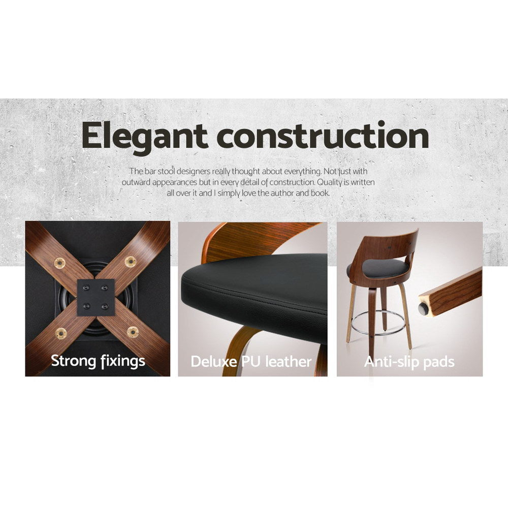 Rowan (Set of 4) Bar Stools 76cm - Brown - Homecoze