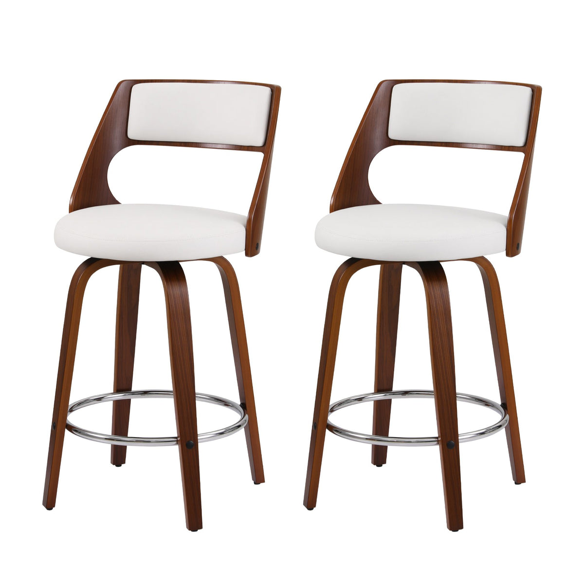 Artiss Wooden Bar Stools Set of 2 Swivel Kitchen Counter Stools Chair 65cm - Homecoze