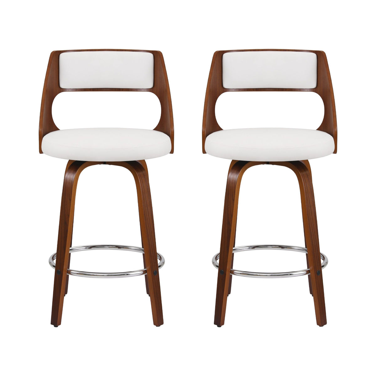 Artiss Wooden Bar Stools Set of 2 Swivel Kitchen Counter Stools Chair 65cm - Homecoze