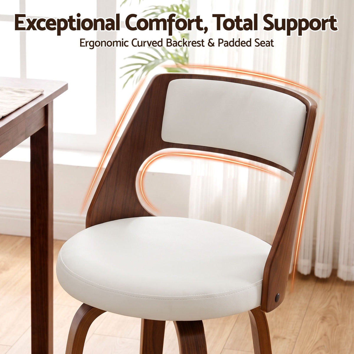 Artiss Wooden Bar Stools Set of 2 Swivel Kitchen Counter Stools Chair 65cm - Homecoze