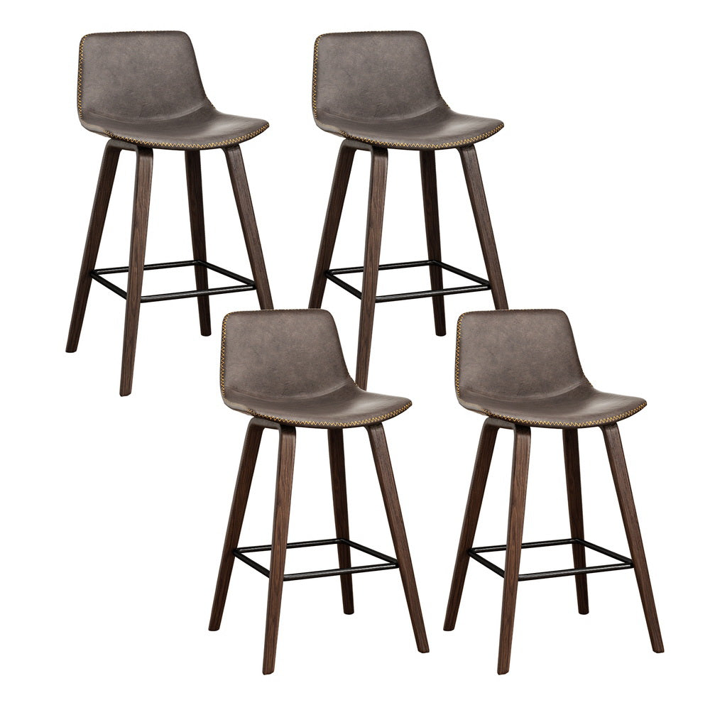 Peyton (Set of 4) Bar Stools 68cm - Brown - Homecoze
