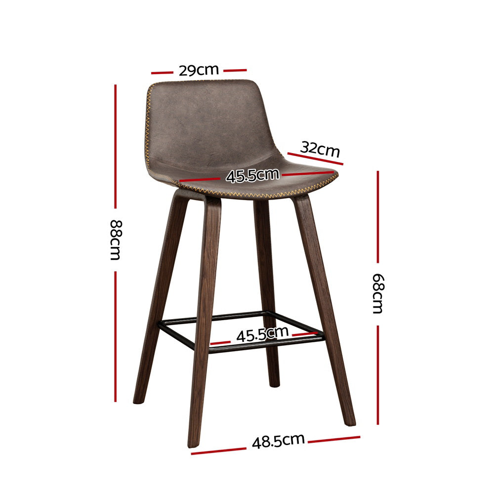 Peyton (Set of 4) Bar Stools 68cm - Brown - Homecoze