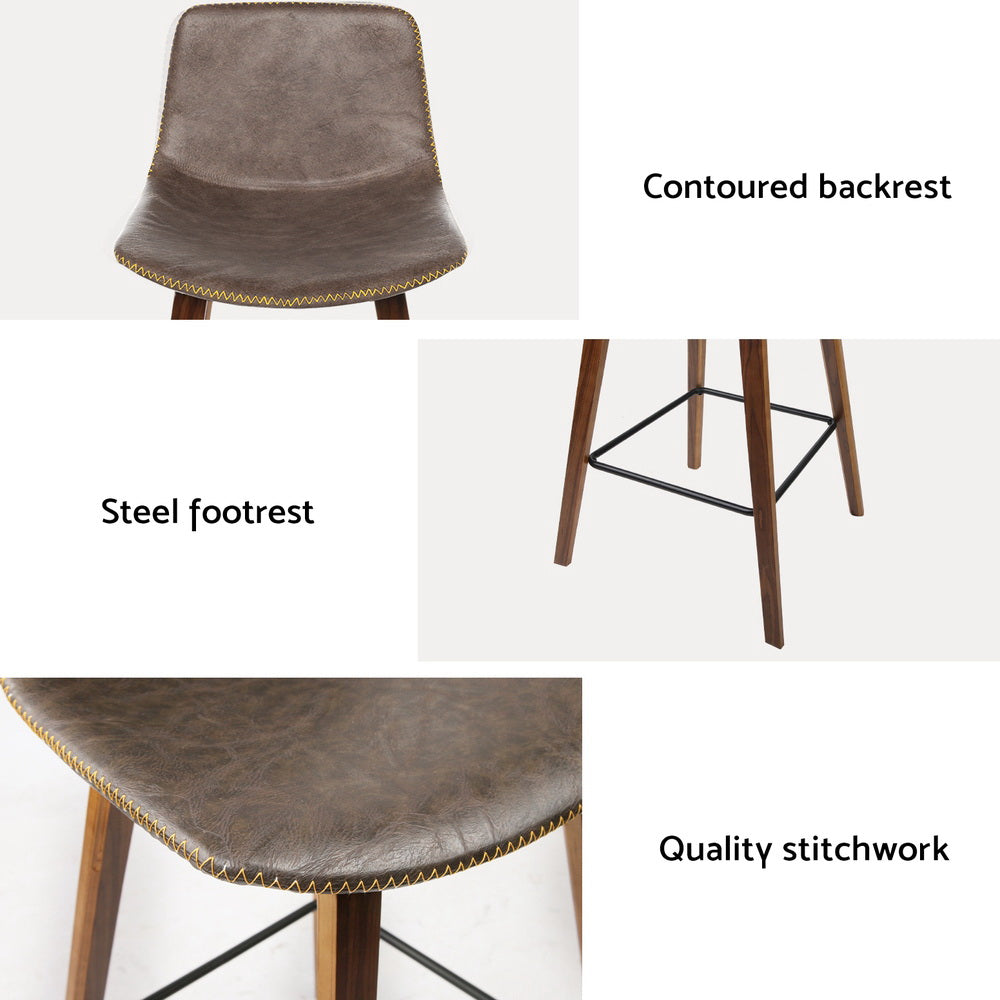 Peyton (Set of 4) Bar Stools 68cm - Brown - Homecoze