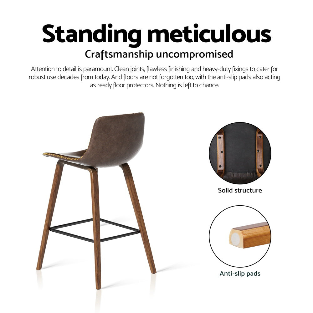 Peyton (Set of 4) Bar Stools 68cm - Brown - Homecoze