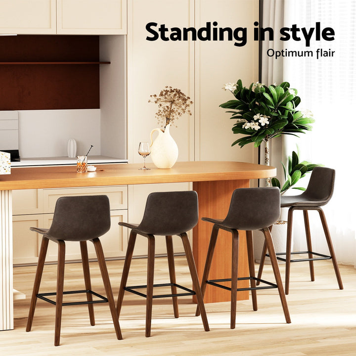 Peyton (Set of 4) Bar Stools 68cm - Brown - Homecoze