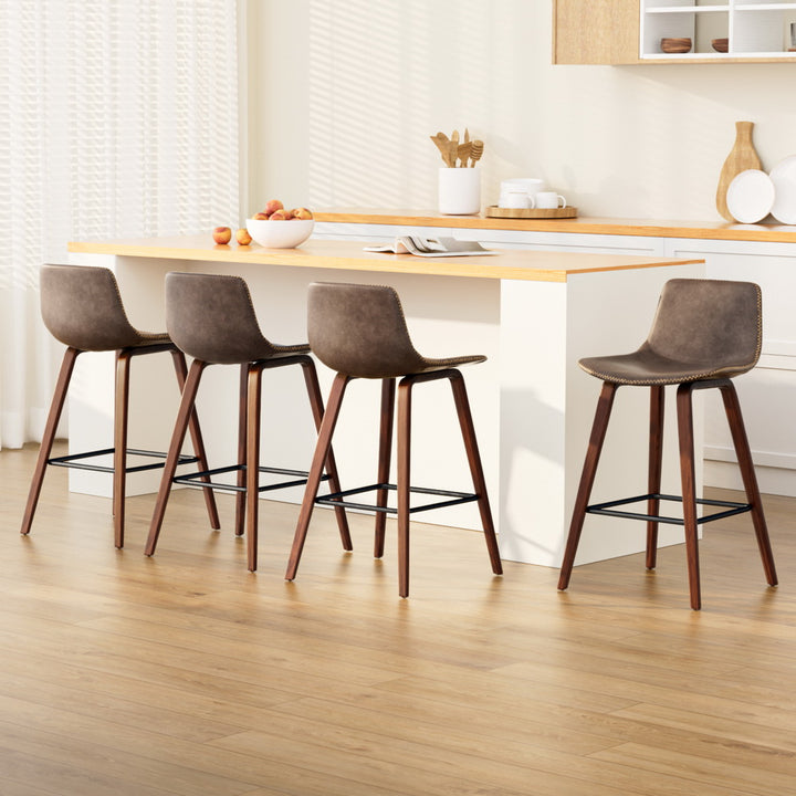 Peyton (Set of 4) Bar Stools 68cm - Brown - Homecoze