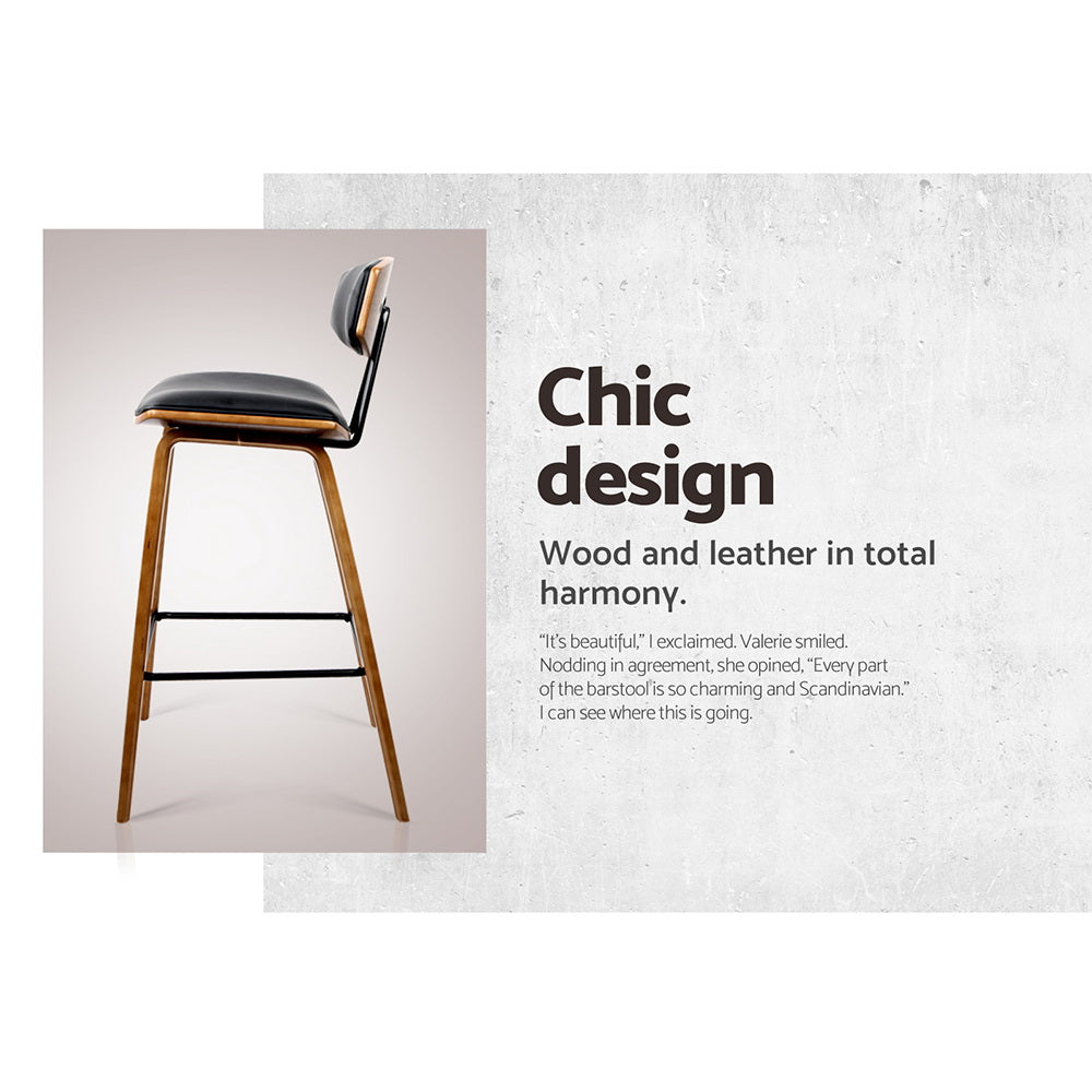 Beckett (Set of 2) Bar Stools 67cm - Brown - Homecoze