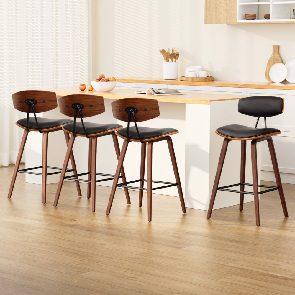 Beckett (Set of 4) Bar Stools 67cm - Brown - Homecoze