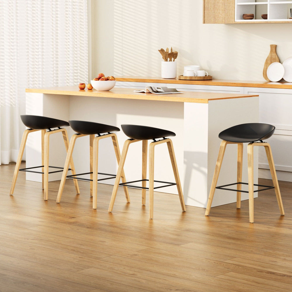 Gideon (Set of 4) Bar Stools 67cm - Black - Homecoze