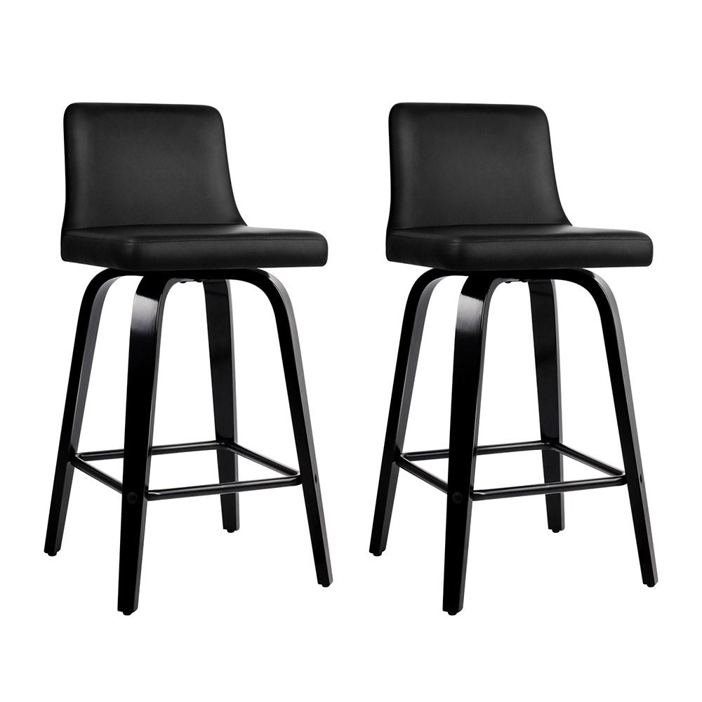 Eden (Set of 2) Bar Stools 66cm - Black - Homecoze