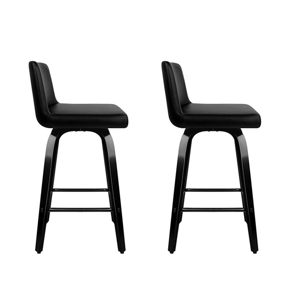 Eden (Set of 2) Bar Stools 66cm - Black - Homecoze