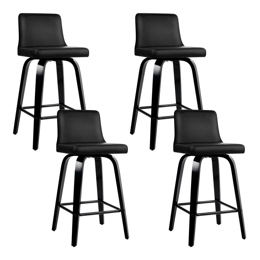 Eden (Set of 4) Bar Stools 66cm - Black - Homecoze