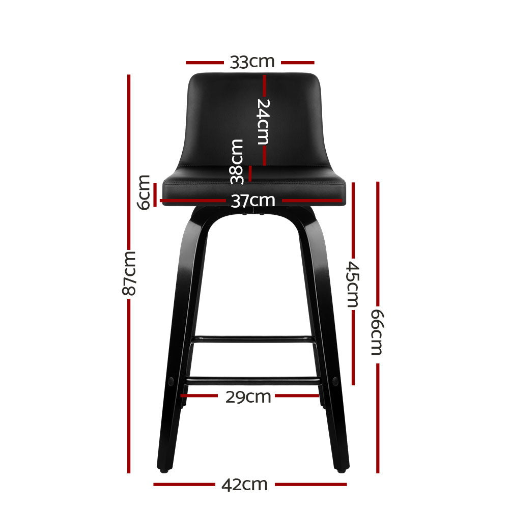 Eden (Set of 4) Bar Stools 66cm - Black - Homecoze