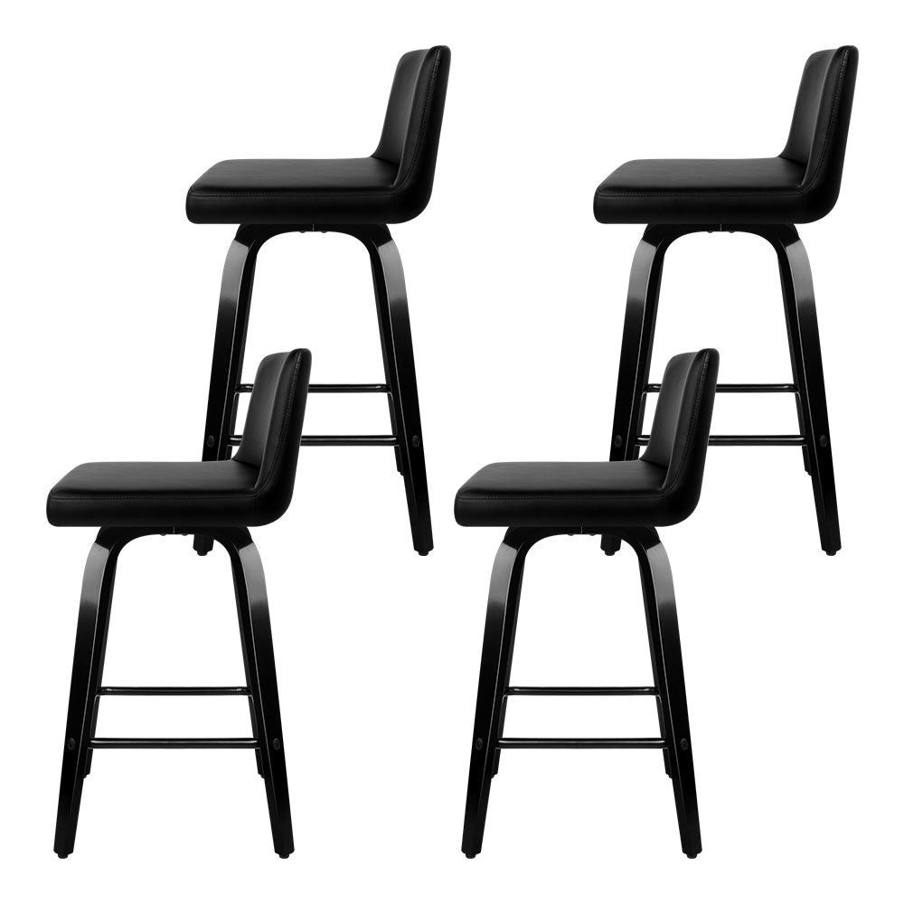Eden (Set of 4) Bar Stools 66cm - Black - Homecoze
