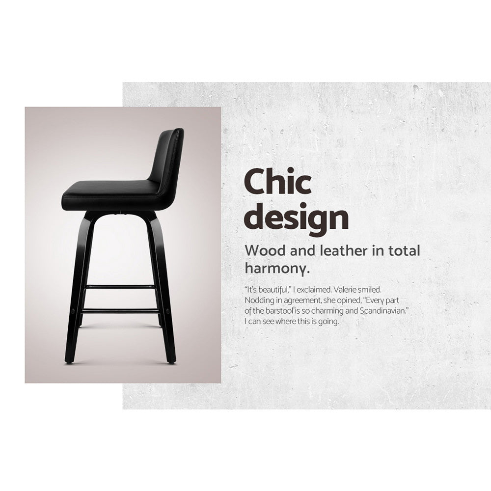 Eden (Set of 4) Bar Stools 66cm - Black - Homecoze