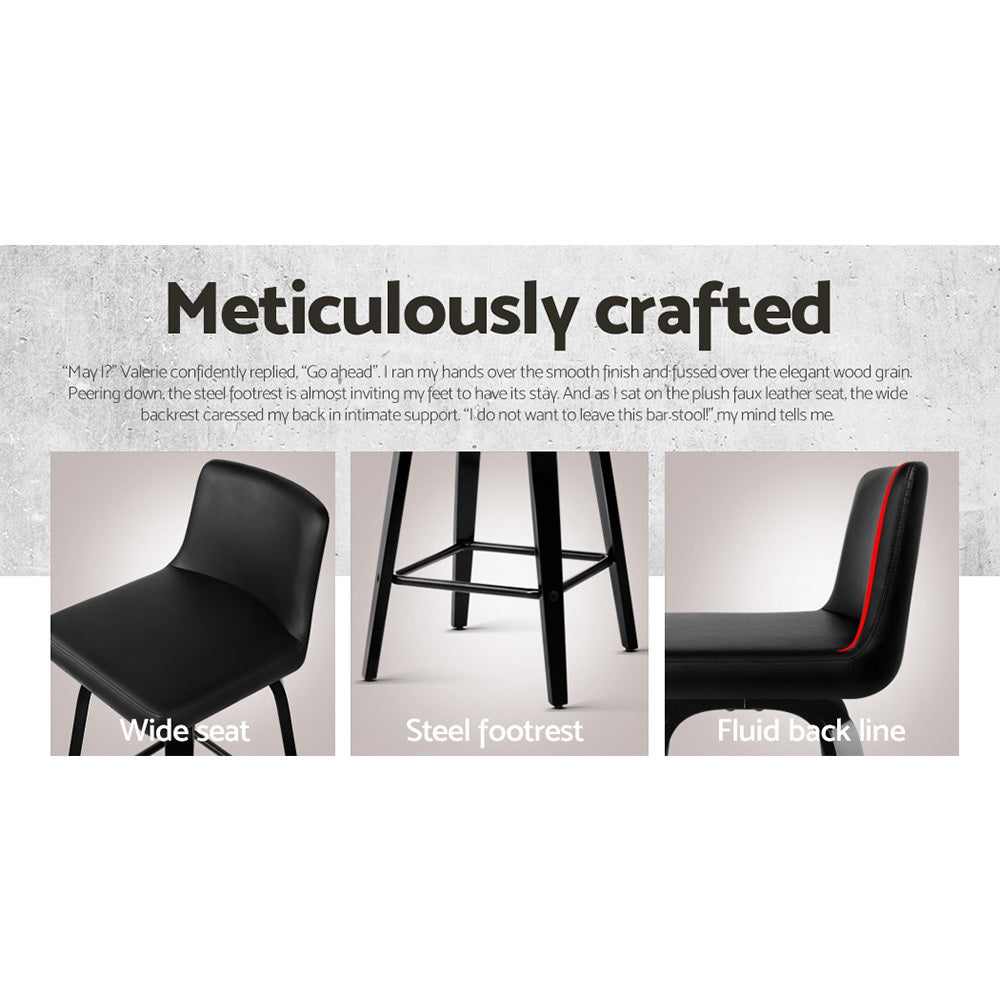 Eden (Set of 4) Bar Stools 66cm - Black - Homecoze