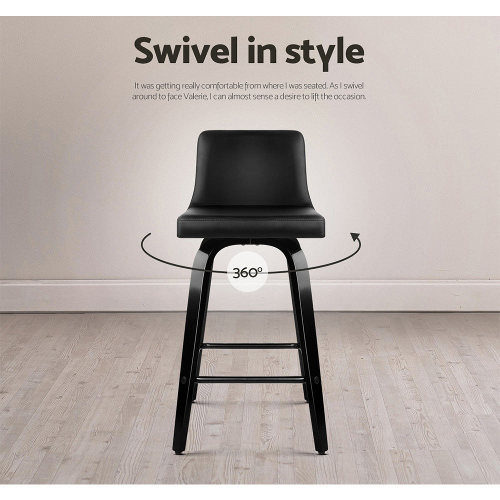 Eden (Set of 4) Bar Stools 66cm - Black - Homecoze