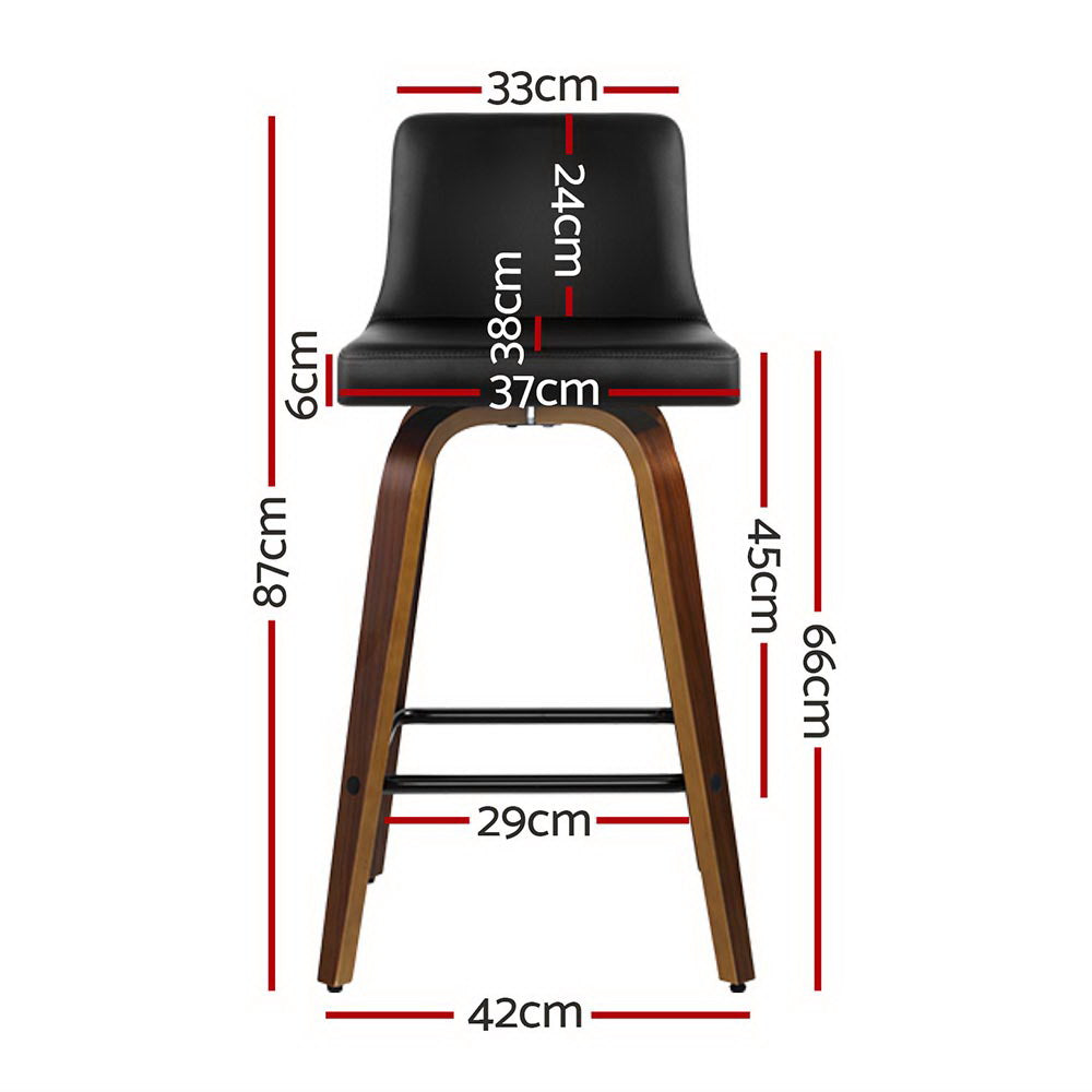 Eden (Set of 4) Bar Stools 66cm - Brown & Black - Homecoze