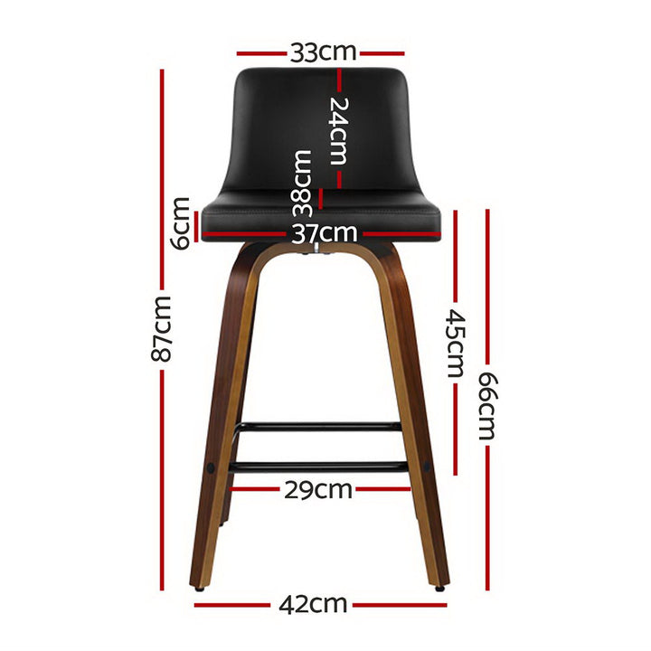 Eden (Set of 4) Bar Stools 66cm - Brown & Black - Homecoze