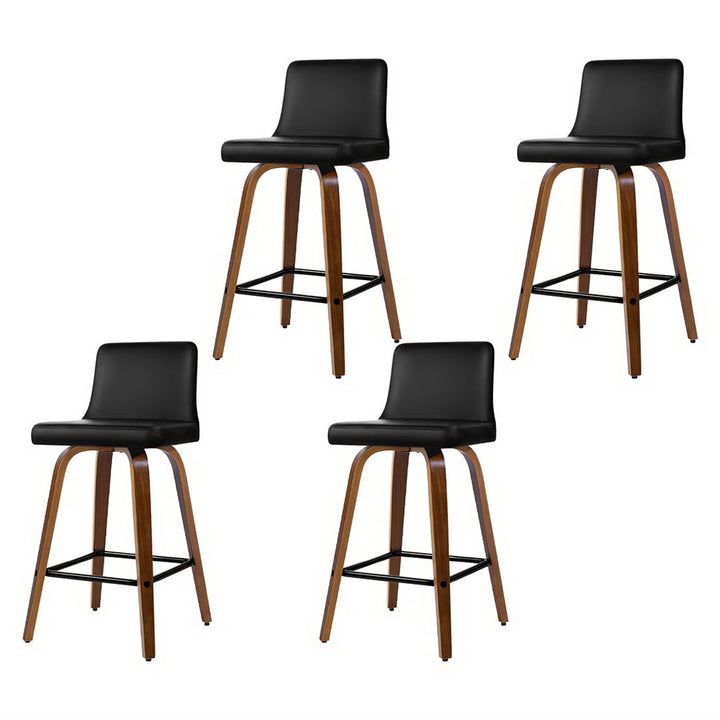 Eden (Set of 4) Bar Stools 66cm - Brown & Black