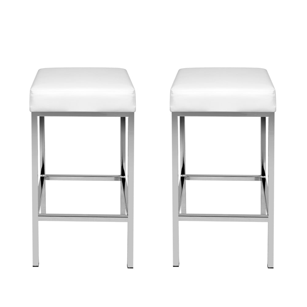 Serena (Set of 2) Bar Stools 69cm - White - Homecoze