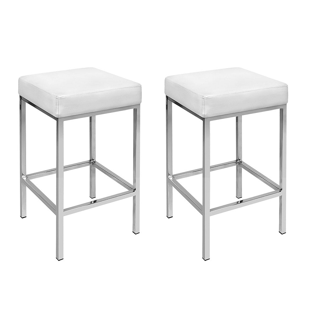 Serena (Set of 2) Bar Stools 69cm - White - Homecoze
