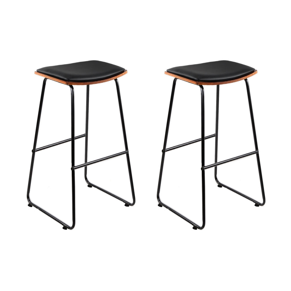 Mia (Set of 2) Bar Stools 76cm - Black - Homecoze