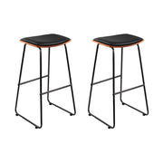 Mia (Set of 2) Bar Stools 76cm - Black - Homecoze
