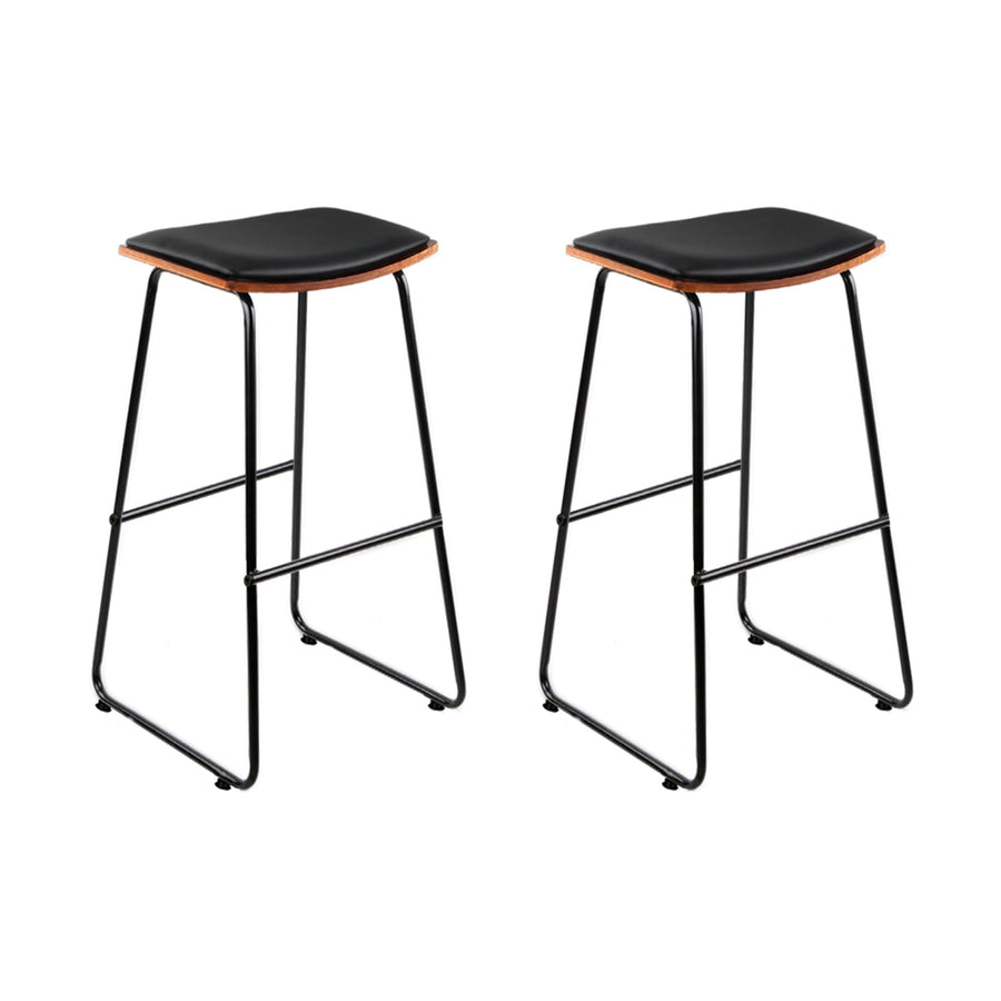 Mia (Set of 2) Bar Stools 76cm - Black Homecoze