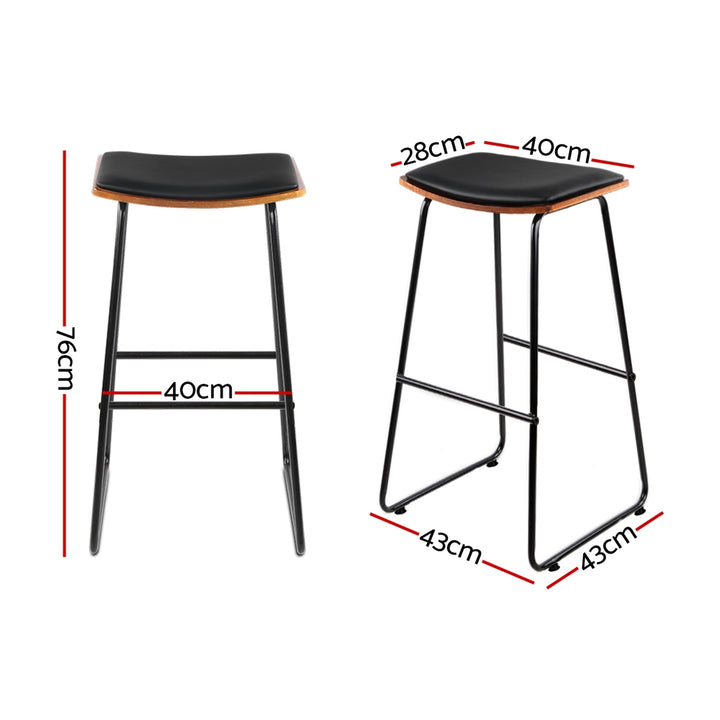 Mia (Set of 4) Bar Stools 76cm - Black - Homecoze