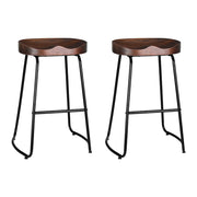 Emerson (Set of 2) Bar Stools 65cm - Dark Wood - Homecoze