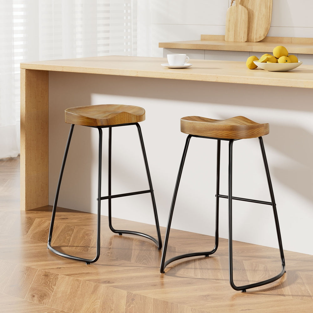 Emerson (Set of 2) Bar Stools 65cm - Natural - Homecoze