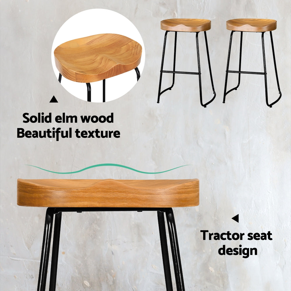 Emerson (Set of 2) Bar Stools 65cm - Natural - Homecoze