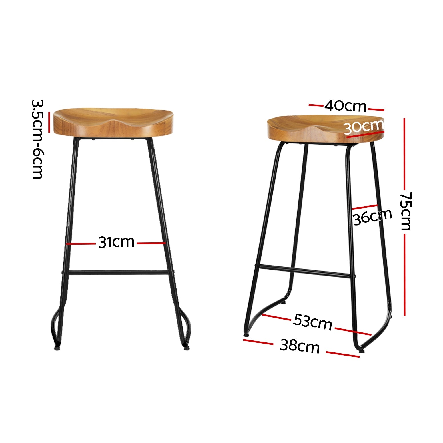 Emerson (Set of 4) Bar Stools 75cm - Natural - Homecoze