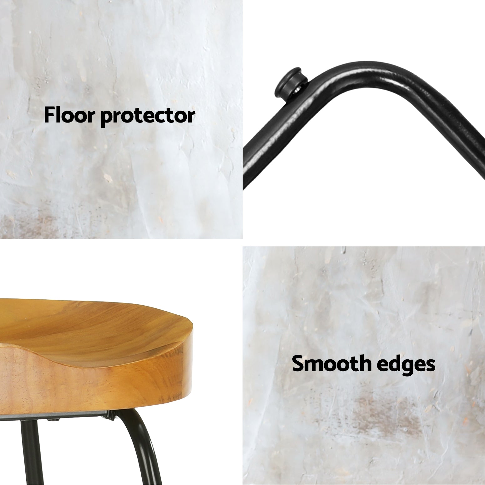 Emerson (Set of 4) Bar Stools 75cm - Natural - Homecoze